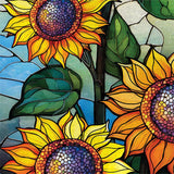 Stained Glass Sunflower Burlap Garden Flag