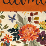 Fall Floral Welcome Burlap Garden Flag