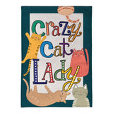 Crazy Cat Lady Burlap Garden Flag