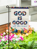 God is Good Burlap Garden Flag