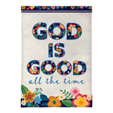 God is Good Burlap Garden Flag