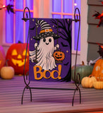 Swinging Ghost Burlap Garden Flag