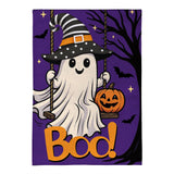 Swinging Ghost Burlap Garden Flag
