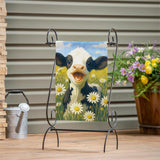 Caleb the Happy Calf Burlap Garden Flag