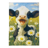 Caleb the Happy Calf Burlap Garden Flag