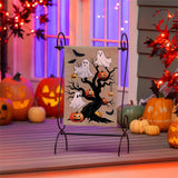Halloween Festive Tree Burlap Garden Flag