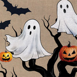 Halloween Festive Tree Burlap Garden Flag
