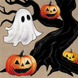 Halloween Festive Tree Burlap House Flag