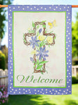 Easter Welcome Suede House Flag