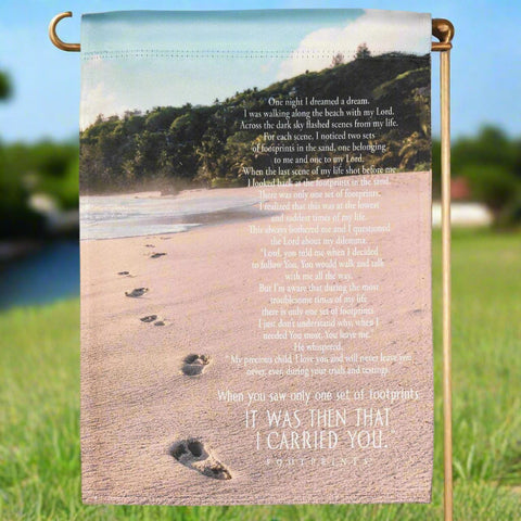 Footprints Trees Polyest Garden Flag