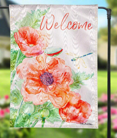 Welcome Wildflowers Moire Garden Flag