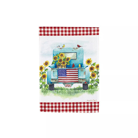 Sunflower Truck Garden Flag