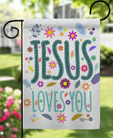 Jesus Loves You Garden Flag