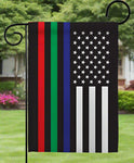 Thin Blue Green Red Line Garden Flag