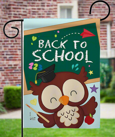 Whoo Back to School Garden Flag