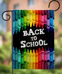 School and Crayons Garden Flag