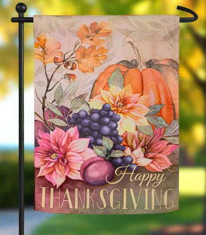 Happy Thanksgiving Suede Garden Flag