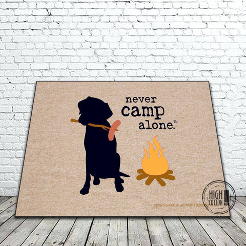 NEVER CAMP ALONE DOOR MAT