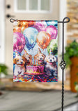 Happy Birthday Dogs Lustre Garden Flag