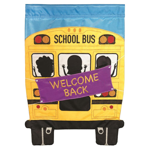 Welcome Back School Bus House Flag