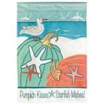 Coastal Fall Pumpkins Applique House Flag