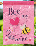 Bee My Valentine Polyest House Flag