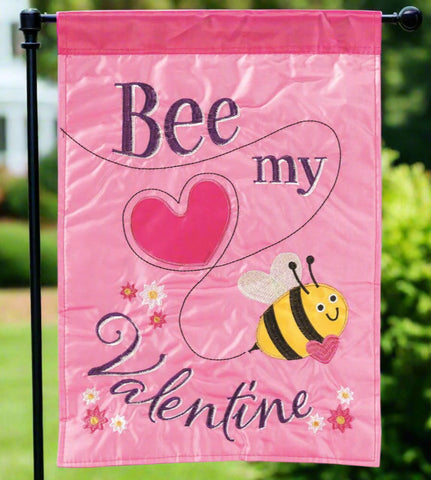 Bee My Valentine Polyest Garden Flag