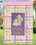 Happy Easter Crosses Burlap House Flag