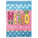 Hello Summer Fruits Applique House Flag