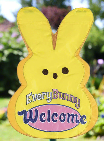 Every Bunny Welcome Applique House Flag