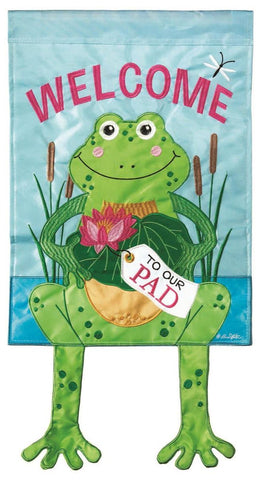 Crazy Leg Frog Garden Flag