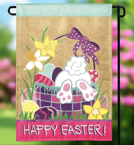 Happy Easter Burlap Garden Flag