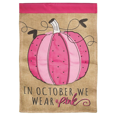 October Pink Polyester Garden Flag