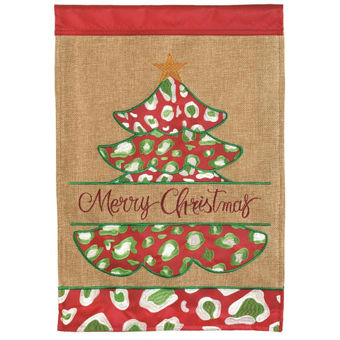 Christmas Tree Applique Garden Flag