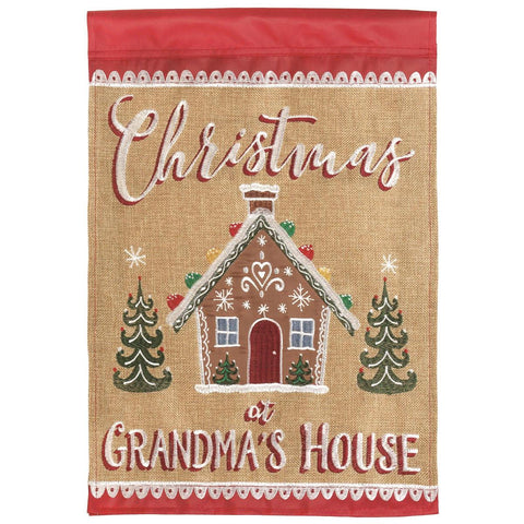 Grandma's Gingerbread House Garden Flag