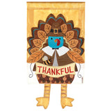 Crazy Leg Thankful Turkey Garden Flag