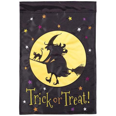 Trick or Treat Witch Garden Flag