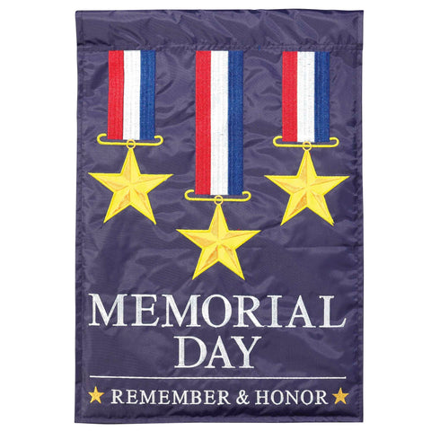 Memorial Day Remember Honor Applique Garden Flag