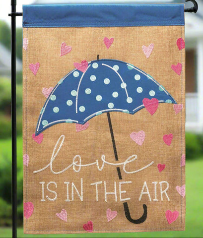 Love is in the Air Burlap Garden Flag