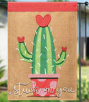 Cactus Stuck on You Garden Flag