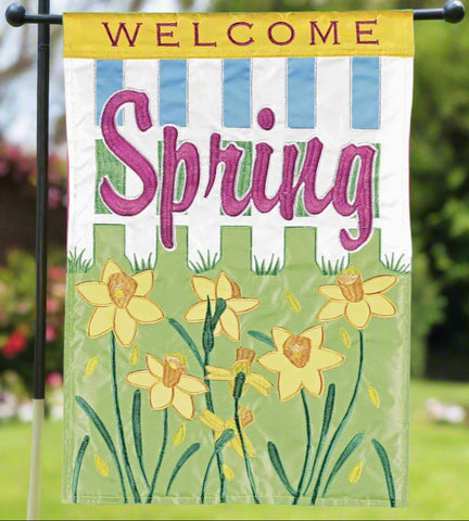 Welcome Spring Daffodils Garden Flag