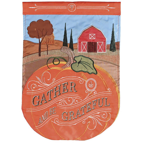 Gather and Be Grateful Applique Garden Flag