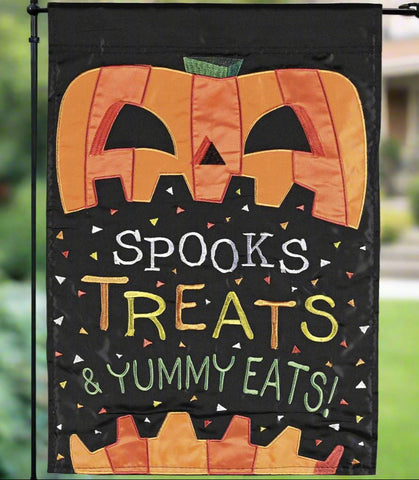 Spooky Treats Yummy Applique Garden Flag