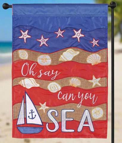 Oh Say Can You Sea Applique Garden Flag