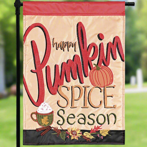 Happy Pumpkin Spice Season Applique Garden Flag