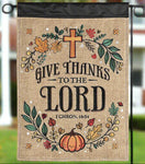 Fall cross Burlap Garden Flag