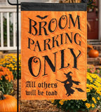 Broom Parking Only Applique Garden Flag