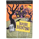 House Haunting Applique Garden Flag