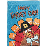 Happy Turkey Day Applique Garden Flag