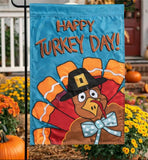 Happy Turkey Day Applique Garden Flag